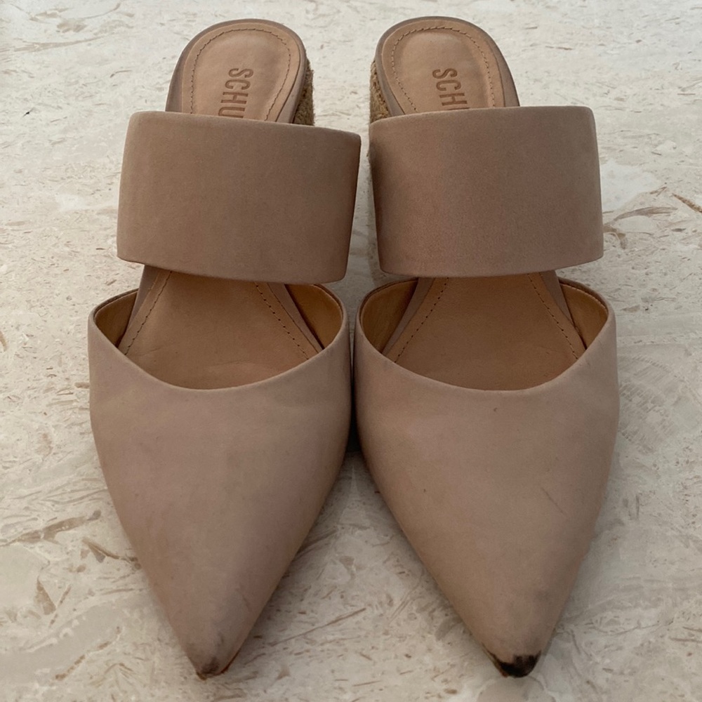 SCHUTZ Tan Espadrille Mules